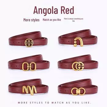 2024 Модный женский пояс из ангоры винно-красного цвета в корейском стиле - модный, универсальный аксессуар 110cm