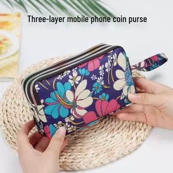 2024 Модный женский трехслойный клатч на молнии для мобильного телефона и кошелек для монет Mr. Fox