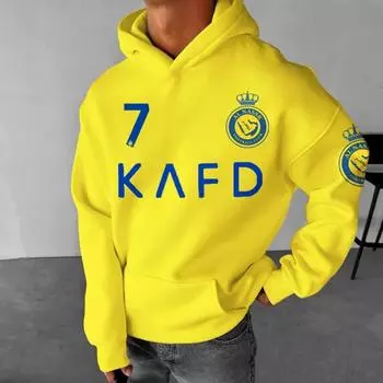 2024 Мужская футбольная толстовка с длинным рукавом Cristiano, хлопковая, спортивная одежда для детей, свободная, унисекс, футбольная толстовка большого размера S