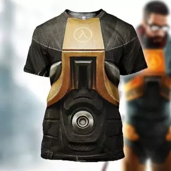 2024 Мужская футболка большого размера в европейском и американском стиле с 3D доспехами, модная металлическая футболка с круглым вырезом и короткими рукавами S