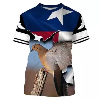 2024 мужская футболка с коротким рукавом камуфляжная охотничья 3D-футболка с изображением животных повседневная футболка модная мужская одежда с коротким рукавом S