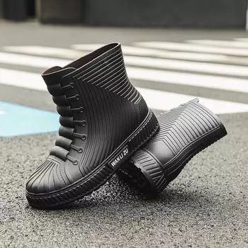 2024 Мужская и женская обувь для повара, кухонная обувь, дождевые сапоги для охраны труда на стройплощадке, короткие сапоги, дождевые сапоги на вынос 36 белый