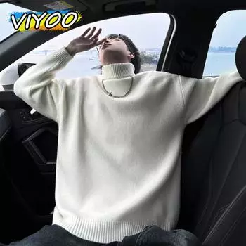 2024 Мужская и женская зимняя одежда Водолазка Свитер Трикотаж Трикотаж Топы Блузки Длинные рукава Футболки для мужчин Уличная одежда Толстовки Пуловеры 2XL зелёный