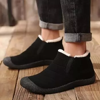 2024 Мужская классическая и нескользящая повседневная кожаная обувь зимние сапоги для снега водонепроницаемые и прочные идеально подходят для холодной погоды US 3.5(EUR 36) синий