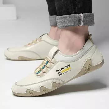 2024 Мужская летняя обувь из бархата, визуально увеличивающая рост, повседневная кожаная обувь для работы и бизнеса 38 белый