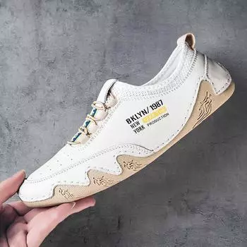 2024 Мужская летняя обувь из бархата, визуально увеличивающая рост, повседневная кожаная обувь для работы и бизнеса 38 белый