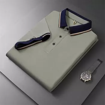 2024 Мужская летняя повседневная хлопковая футболка-поло с короткими рукавами, дышащая модная футболка M