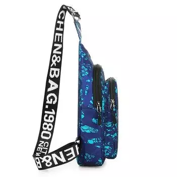 2024 мужская нагрудная сумка, новая цифровая сумка с широким плечевым ремнем, персонализированная сумка-мессенджер с надписью, спортивная сумка на открытом воздухе, маленькая сумка-портфель синий