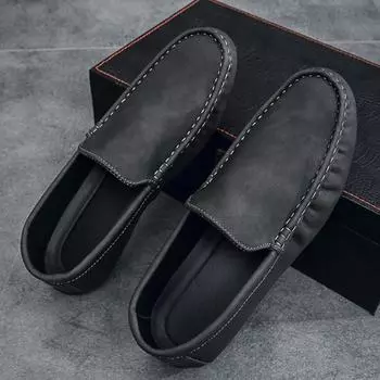 2024 Мужская обувь Кроссовки Тренд Повседневные Дышащие Кроссовки Для Отдыха Мужские Нескользящая Обувь Вулканизированная Обувь Кожа Теннис Мужской 38 серый