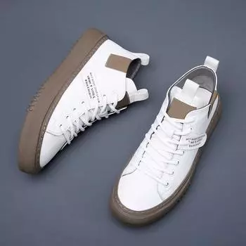 2024 Мужская обувь Роскошная дизайнерская повседневная обувь Новые высококачественные брендовые мужские кроссовки из натуральной кожи Деловые ботинки Мужская обувь 38 белый