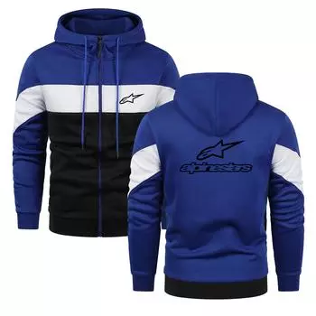 2024 Мужская осень и зима Новая толстовка с капюшоном на молнии с разноцветным принтом больших размеров S