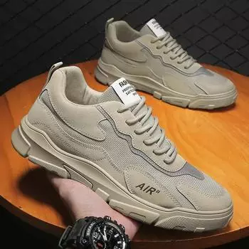 2024 Мужская повседневная вулканизированная обувь для ходьбы, мужская спортивная обувь, кроссовки для улицы, мужские кроссовки с мягкой подошвой для ходьбы 39 бежевый