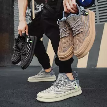 2024 Мужская спортивная обувь для активного отдыха Удобная походная обувь с плоской подошвой Модная повседневная мужская обувь для ходьбы Zapatos Para Hombres 39 чёрный