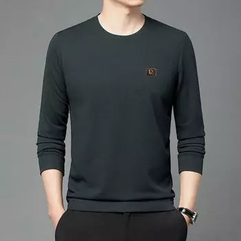 2024 Мужская универсальная толстовка с длинными рукавами и круглым вырезом 175/XL бежевый