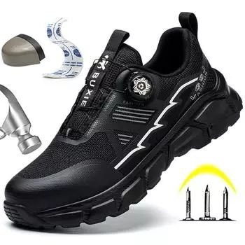 2024 Мужская защитная обувь Рабочие кроссовки Противоударные и противопрокольные защитные ботинки Ботинки со стальным носком Неразрушаемая обувь 38