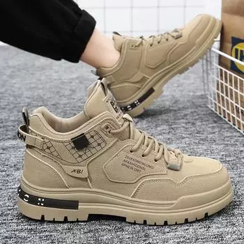 2024 Мужские Ботинки Повседневная Холщовая Обувь Зимняя Дизайнерская Роскошная Ботинка На Платформе Мотоциклетные Челси Тактические Ковбойские Боевые Рабочие Пешие Прогулки 44