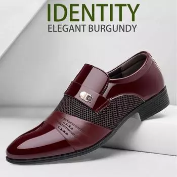 2024 Мужские деловые кожаные туфли с черным острым носком, мужские мокасины, повседневная обувь для офиса и вечеринки, туфли-оксфорды, модельные туфли 38 темно-коричневого