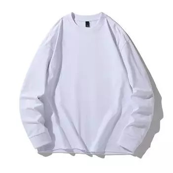 2024 Мужские футболки Повседневные хлопковые футболки с длинным рукавом Тяжелые футболки Майки Классические свободные футболки для мужчин L синий