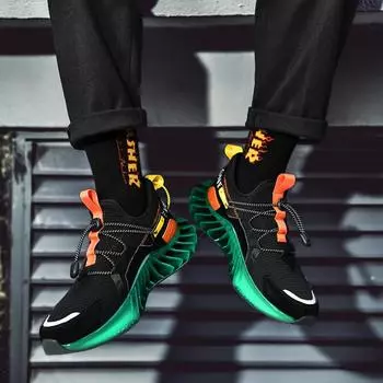 2024 Мужские кроссовки для бега с полой подошвой Повседневные уличные кроссовки на шнуровке Черные спортивные туфли Мужские теннисные туфли Masculino для мужчин 41