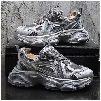 2024 Мужские кроссовки Модная повседневная обувь для мужчин Продажа удобных и дышащих мужских туфель на платформе Zapatillas De Hombre 38 чёрный