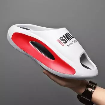 2024 Мужские летние тапочки Модные мужские кроссовки на платформе Сандалии Пляжные нескользящие повседневные туфли из ЭВА Шлепанцы на толстой подошве Мужские 44-45(280mm) чёрный