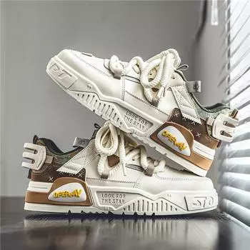 2024 Мужские модные белые кожаные кроссовки: Легкий, повседневный и спортивный стиль Гонконга 44