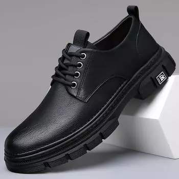 2024 Мужские низкие кроссовки из натуральной кожи, британский стиль, модная повседневная корейская рабочая обувь 43