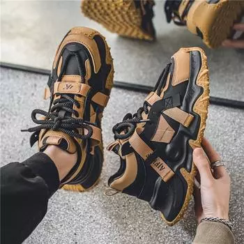 2024 Мужские низкие кроссовки с толстой подошвой для студентов, универсальная повседневная обувь, сетчатые дышащие кроссовки для бега на плоской подошве, удобные кроссовки для сноуборда 39