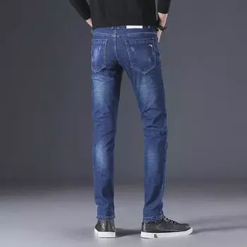 2024 Мужские облегающие джинсы из эластичного хлопка с вышивкой на весну и осень 33 (26 inches) 150 jin