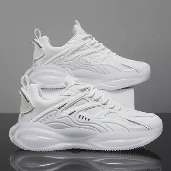 2024 Мужские повседневные белые легкие кроссовки для бега - модные спортивные кроссовки с мягкой подошвой 42 чёрный