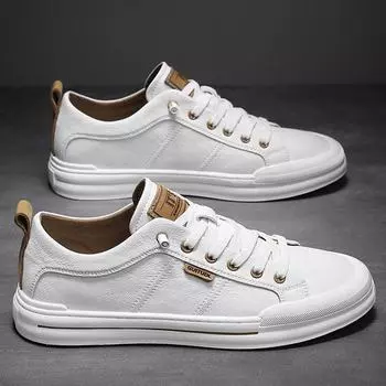 2024 Мужские повседневные белые зимние кроссовки в корейском стиле - дышащая кожаная обувь для осени 41