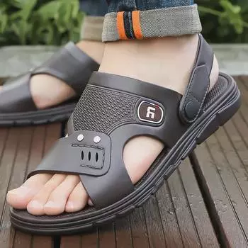 2024 Мужские повседневные нескользящие дышащие сандалии для отдыха на открытом воздухе: Износостойкие пляжные и автомобильные тапочки