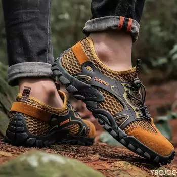 2024 мужские сандалии нескользящие дышащие болотные туфли для ручья повседневные летние походные сетчатые туфли для улицы большой размер 38-50 размер обуви 39