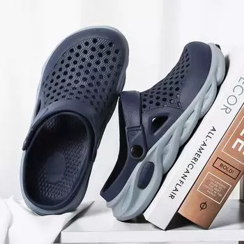2024 Мужские сандалии-сабо, повседневная летняя обувь, тапочки, мужские шлепанцы для отдыха, мужские сандалии, легкая пляжная обувь, спортивные туфли Zapatos для мужчин 40 синий