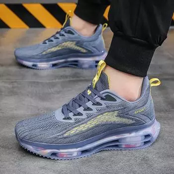2024 мужские сетчатые дышащие резиновые кроссовки на воздушной подушке дышащая уличная обувь 39 синий