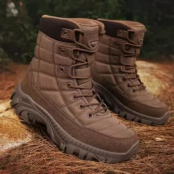 2024 Мужские тактические ботинки Армейские ботинки Мужские пустынные водонепроницаемые рабочие защитные ботинки Альпинистские походные ботинки Ботинки для мужчин на открытом воздухе 39 коричневый