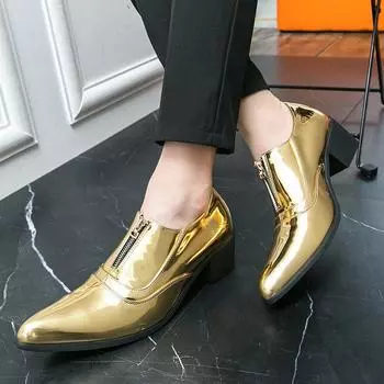 2024 Мужские туфли Новые кожаные туфли Роскошные брендовые повседневные деловые туфли с острым носком Мужские официальные туфли для свадебной вечеринки 38 чёрный