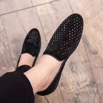 2024 Мужские туфли со стразами, роскошные туфли в итальянском стиле, модные туфли на плоской подошве для вечеринок, мужские туфли для ночного клуба, свадьбы, формальные туфли 46 38