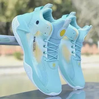 2024 Мужские весенние сетчатые высокие баскетбольные кроссовки, мягкая подошва для бега и повседневная универсальная студенческая спортивная обувь 43