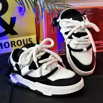 2024 мужские вулканизированные кроссовки в уличном стиле на платформе для ходьбы для мужчин, новые баскетбольные кроссовки для бега на открытом воздухе, повседневные кроссовки для хлеба 39 белый