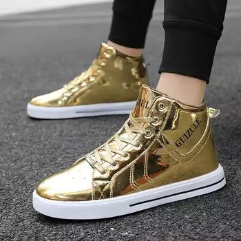 2024 Мужские высокие ботинки Зимние уличные нескользящие Мягкие и удобные нескользящие ботинки Простая и стильная мужская обувь 39 золотой