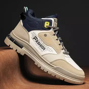 2024 Мужские высокие кроссовки Повседневная осенняя мягкая подошва Прогулочная обувь Дизайнерская модная защитная рабочая обувь Удобные ботинки на платформе 39 хаки