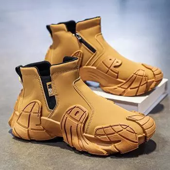 2024 Мужские высокие водонепроницаемые нескользящие рабочие ботинки с боковой молнией 39