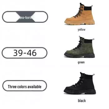 2024 Мужские зеленые высокие ботинки Martin в стиле ретро с толстой подошвой 39