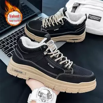 2024 Мужские зимние ботинки Martin Plus Velvet с толстой подошвой - Теплые хлопковые ботинки для отдыха на свежем воздухе 42