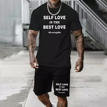 2024 мужской костюм свободного покроя с круглым вырезом и коротким рукавом, летний повседневный дышащий освежающий костюм L