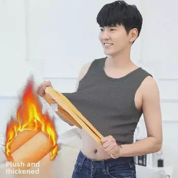 2024 Мужской утягивающий теплый жилет из золотого бархата - утепленный топ без рукавов на осень/зиму XL