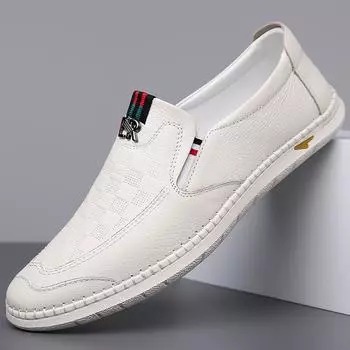 2024 начало осени новые мужские повседневные кожаные туфли мужские туфли ручной работы онлайн из натуральной кожи первый слой кожи стопы 5586 38 белый