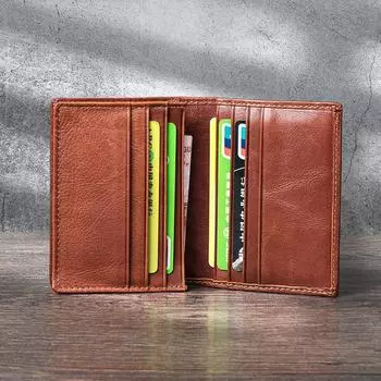 2024 Натуральная кожа Card Hoider ретро ручной работы мужской и женский маленький кошелек первый слой коровьей кожи визитница портативная сумка для удостоверения личности
