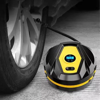 2024 небольшой мини-портативный прочный многофункциональный воздушный насос 120 Вт автомобильный насос с цифровым дисплеем подходит для мотоциклов, автомобилей, велосипедов и мячей чёрный